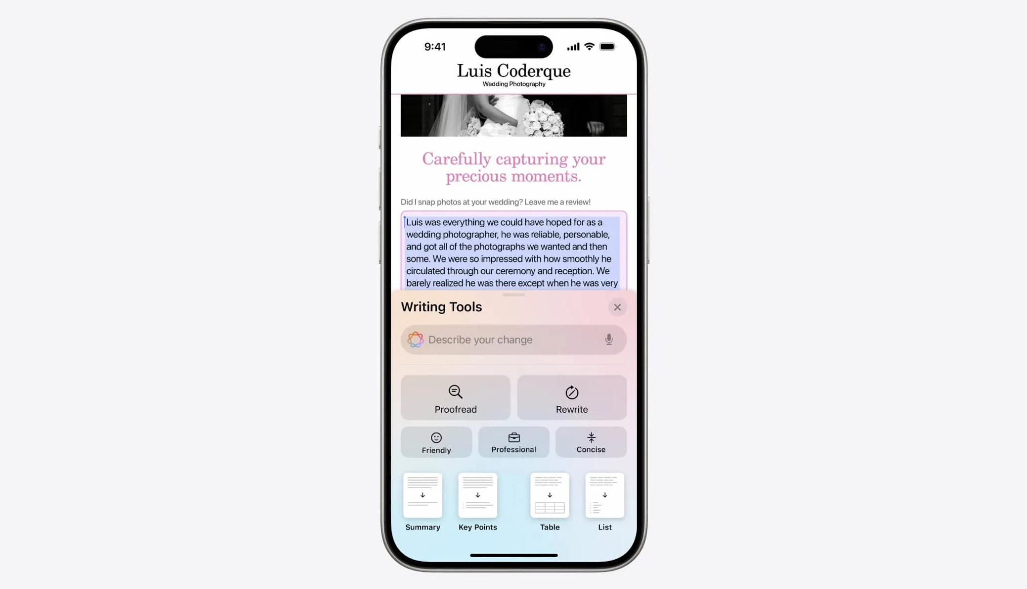 Scopri Apple Intelligence: l'AI che rivoluziona i tuoi dispositivi 5 Screenshot 2024 06 10 203609